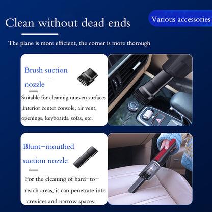 US Local Wired Silver Red Car Vacuum Cleaner Car With Strong Suction Handheld Vacuum Cleaner Small Mini Rechargeable Home Vacuum Cleaner