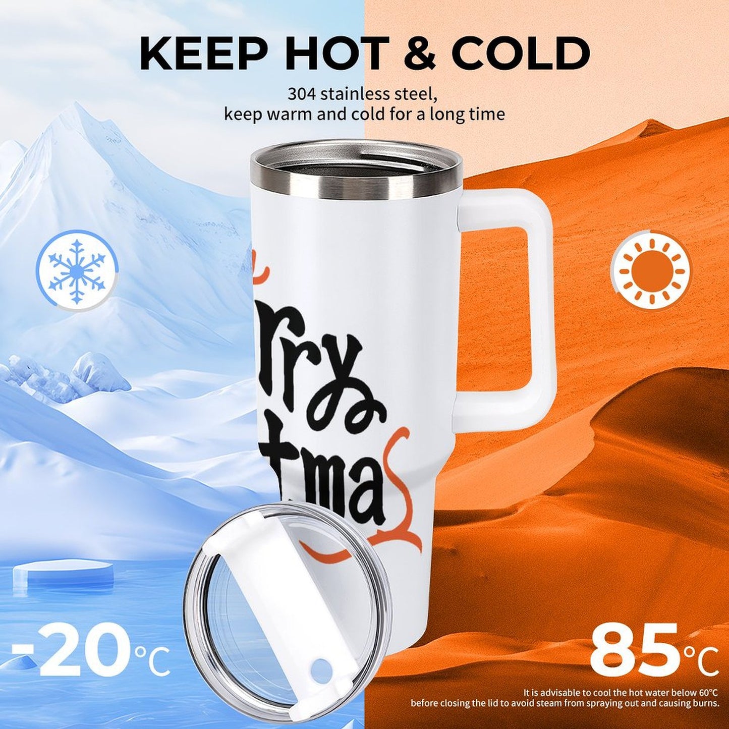 PHDT00021 POD US Local Tumbler 40 oz Large Capacity Car Cup Christmas