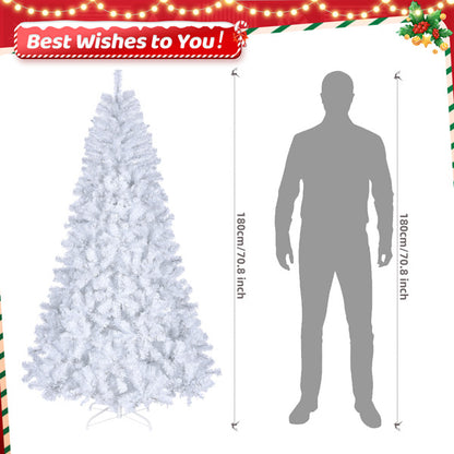 US Local White 7ft, 950 Branches, PVC Material Christmas Tree