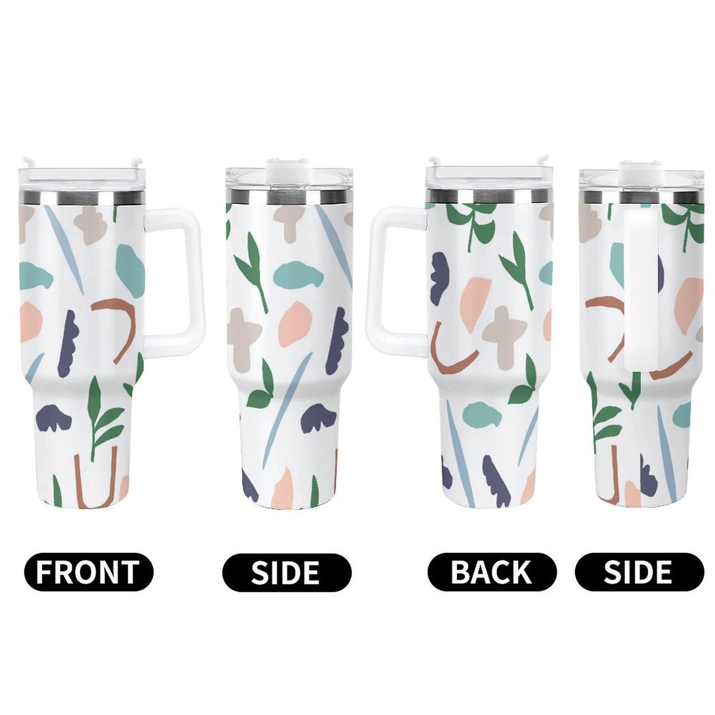 PHDT00041 POD US Local Tumbler 40 oz Large Capacity Car Cup Spring Summer, Abstract, Flowers