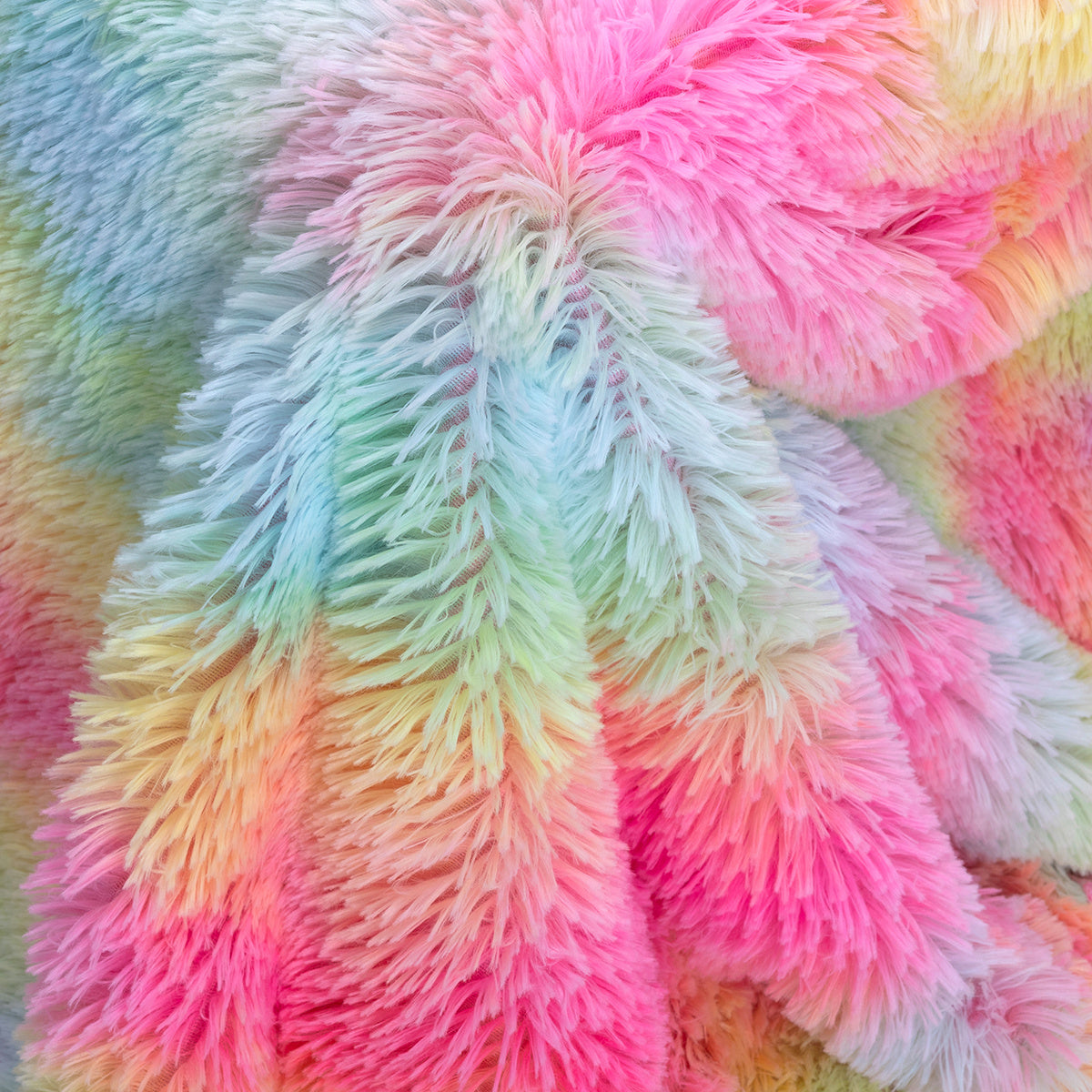 US Local 1 Piece Shaggy Blanket Plush Faux Fur Blanket For Bed Sofa Ultra Soft Luxury Sherpa Blanket Rainbow Colorful  Blanket