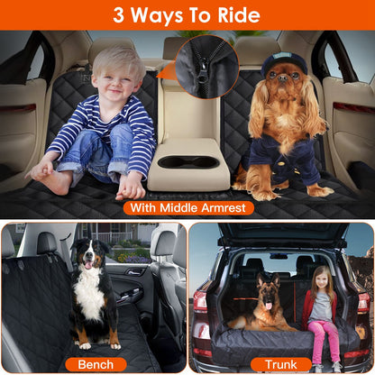 US Local 1Pc Dog Car Seat Cover Waterproof Scratchproof Pet Car Rear Protector Mat Pet Back Seat Cover With Dog Seat Belt For Car Truck SUV