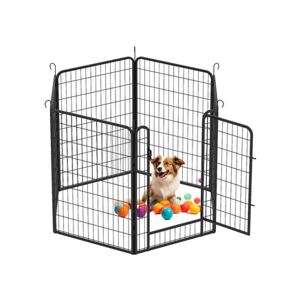 US Local 6 Panels Heavy Duty Metal Playpen With Door 39.37 H Dog Fence Pet Exercise Pen For Outdoor, Indoor
