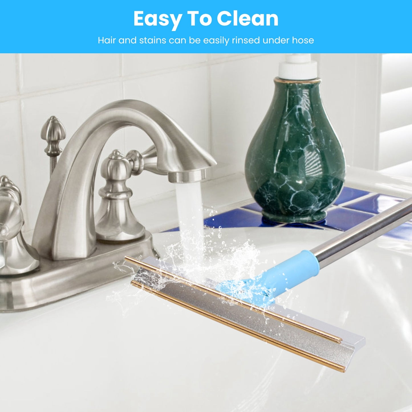 US Local 1Pc Pet Hair Removal Rake With 54.33in Adjustable Telescopic Rod Multi-Fabric Dog Cat Hair Scraper Lint Shaver For Carpet Rug Clothes Couch