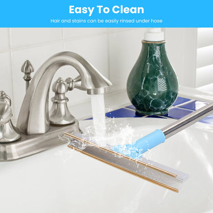 US Local 1Pc Pet Hair Removal Rake With 54.33in Adjustable Telescopic Rod Multi-Fabric Dog Cat Hair Scraper Lint Shaver For Carpet Rug Clothes Couch