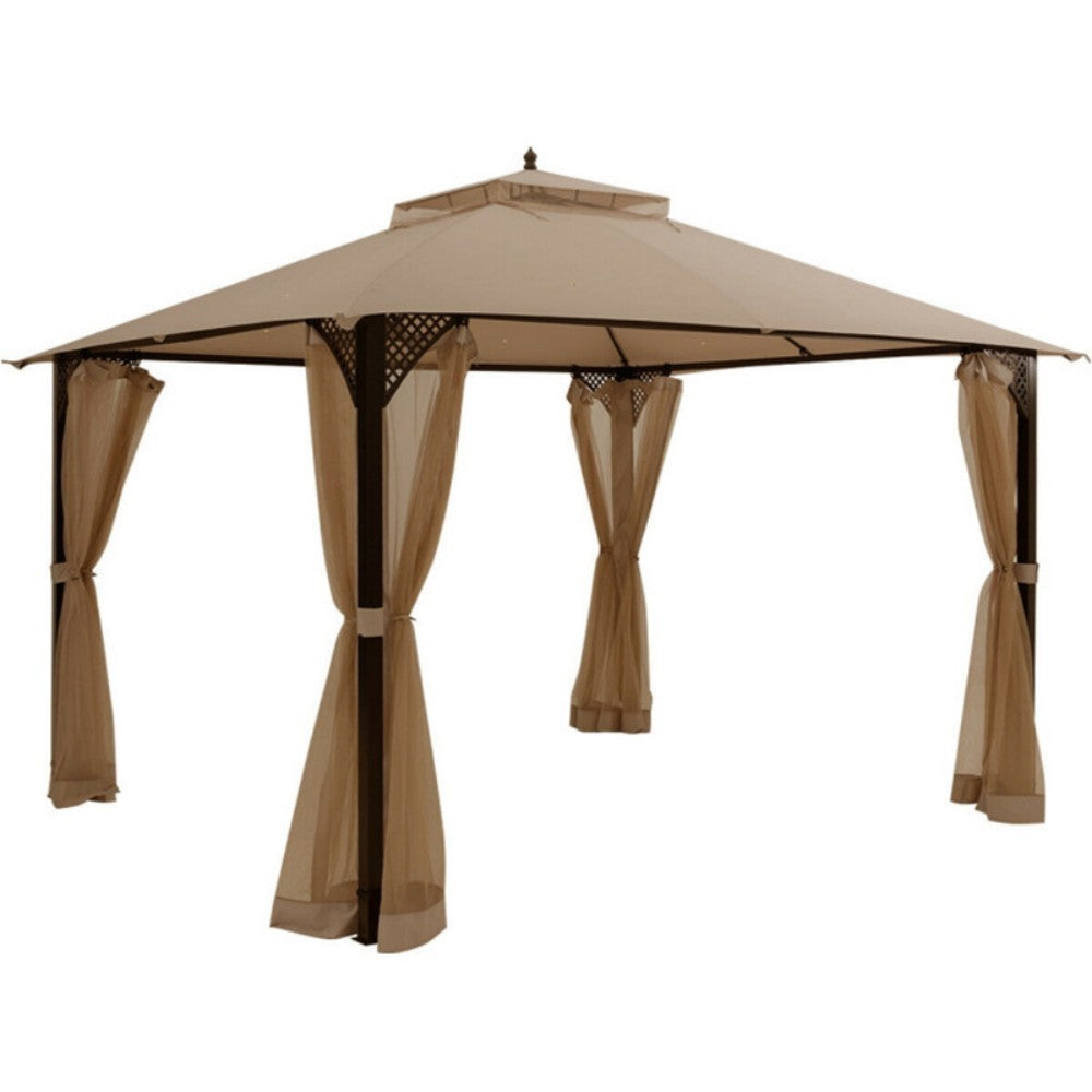 US Local 12 X 10 Feet Outdoor Double Top Patio Gazebo With Netting