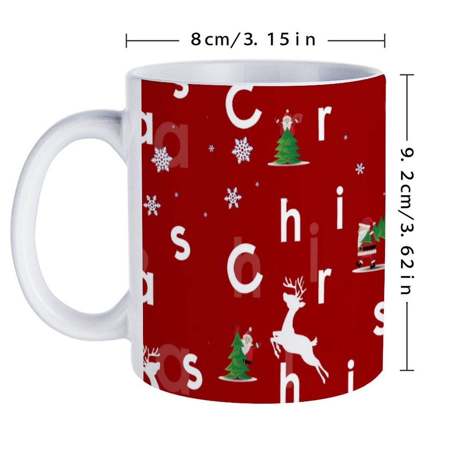 POD US Local White mug with full print, Christmas, Elk 0102
