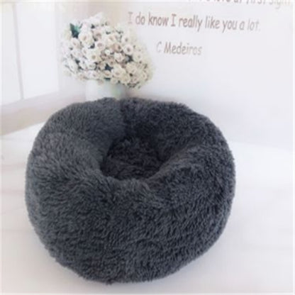 US Local Round Long Hairy Autumn And Winter Nest Pad Cat Mattress