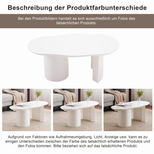 UK Local White Wooden Painted Coffee Table Abstract Cloud Shaped,Irregular White Coffee Table, Tea Table End Table, Modern Coffee Table, For Living Room Furniture, Easy Assembly