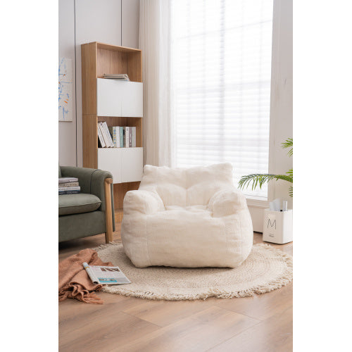 US Local Soft Teddy Tufted Foam Bean Bag Chair