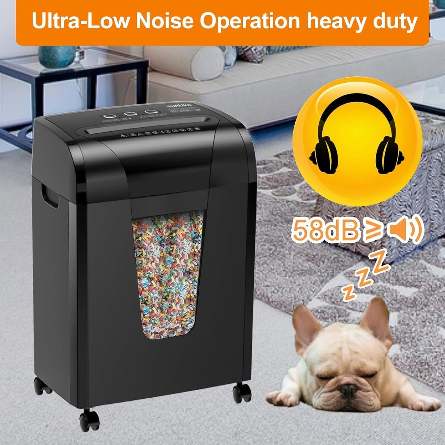 US Local Woolsche Paper Shredder,18 Sheet Cross Cut Level P4,Shred Paper,Credit Card,CD,With Large Pull Out Bin,Insert Auto Jam Proof System Shredder For Home&Office