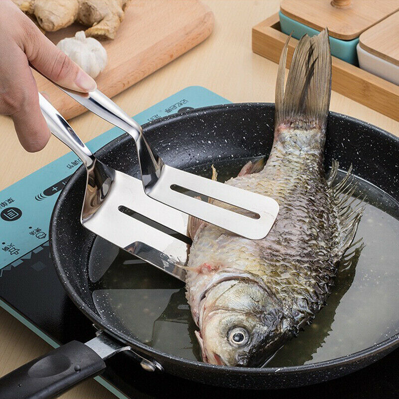 US Local Stainless Steel Steak Clamp Food Bread Meat BBQ Clip Tongs Kitchen Cooking Tool