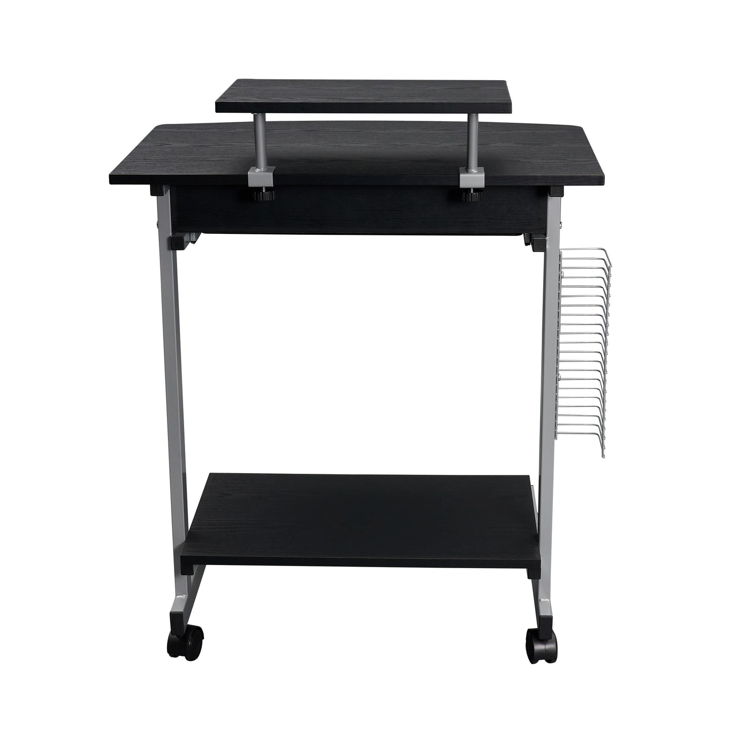 US Loccal Compact Computer Cart With Storage Space, Dark Coffee Color