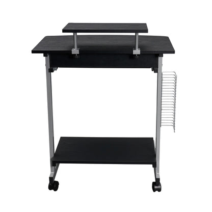 US Loccal Compact Computer Cart With Storage Space, Dark Coffee Color
