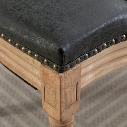 US Local French Style Solid Wood Frame Antique Painting, PU Artificial Leather Decoration