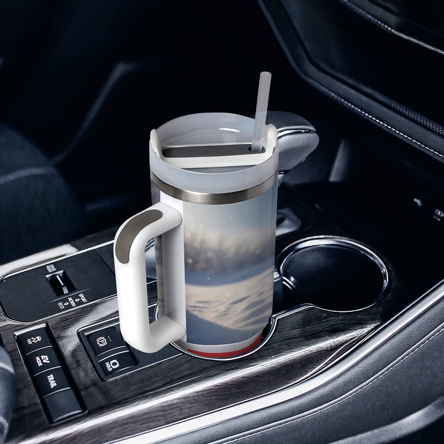 USA Local Large Capacity Car Cup Xmas Penguin_7 Red 40oz