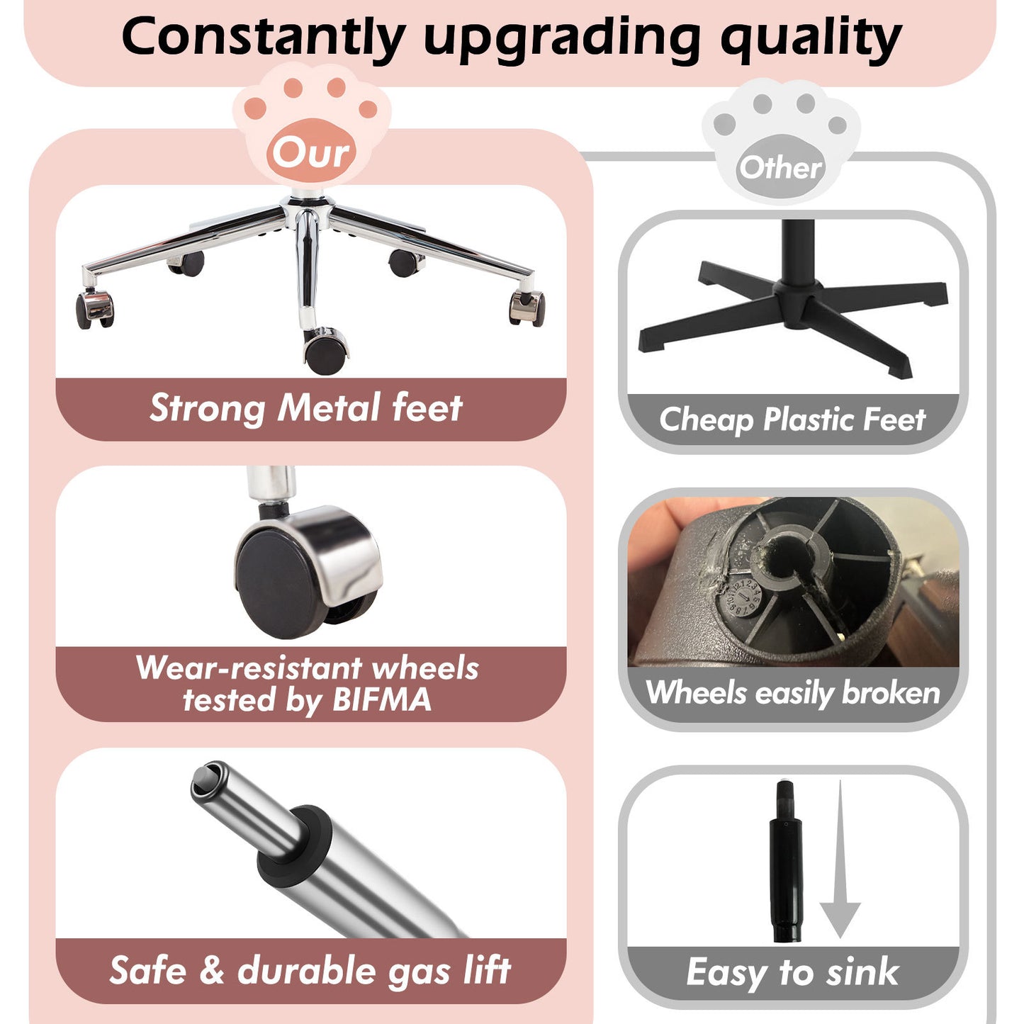 US Local Armless Desk Chair Teddy Fabric Vanity Chair With Wheel