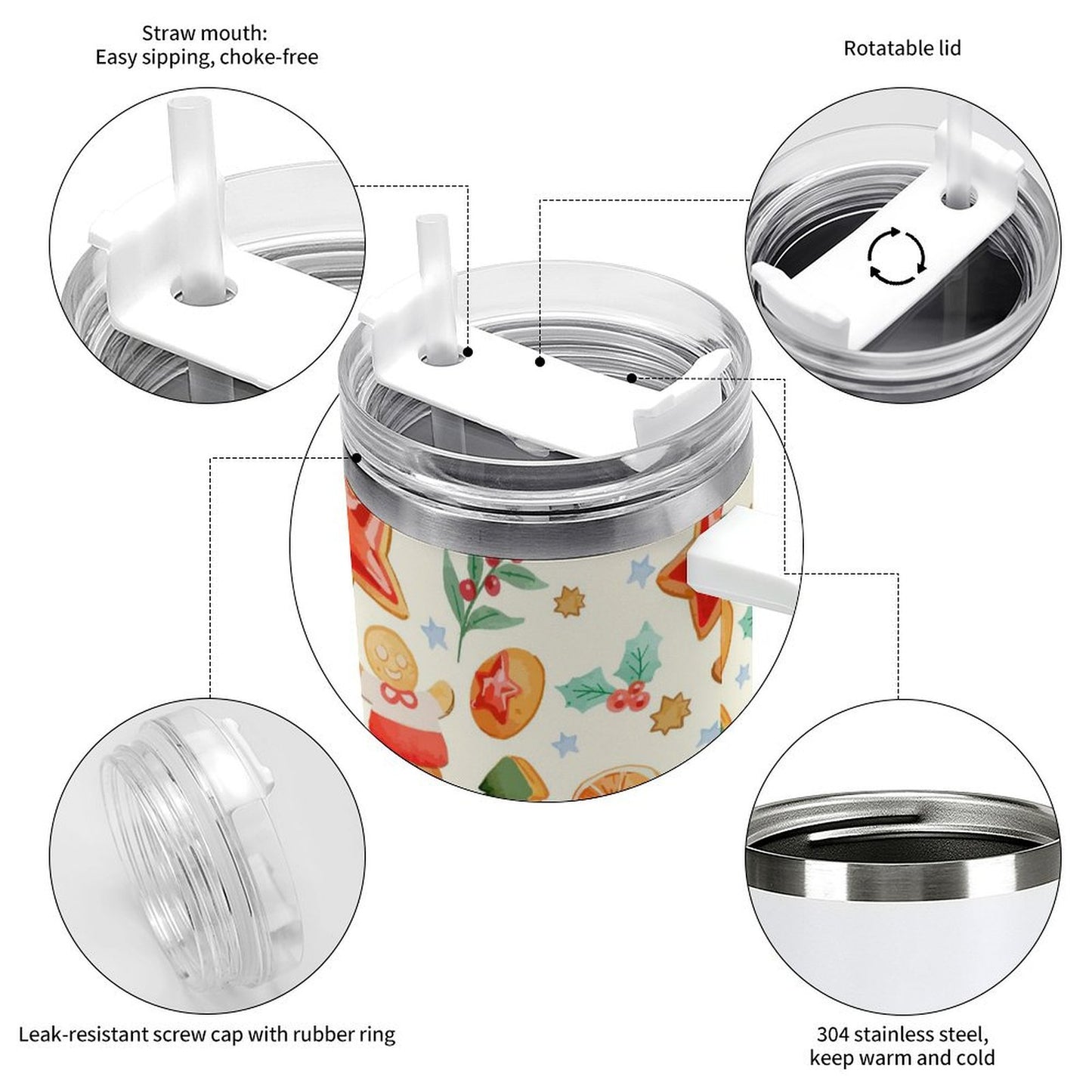 PHDT00176 POD US Local Tumbler 40 oz Large Capacity Car Cup Christmas