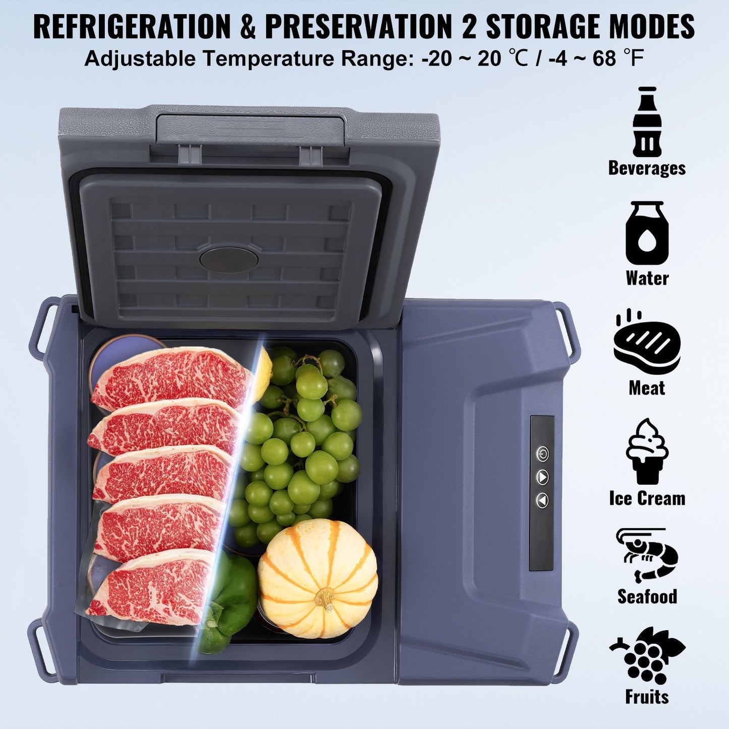 US Local Portable Car Refrigerator Freezer Compressor 9 L Single Zone For Car Home