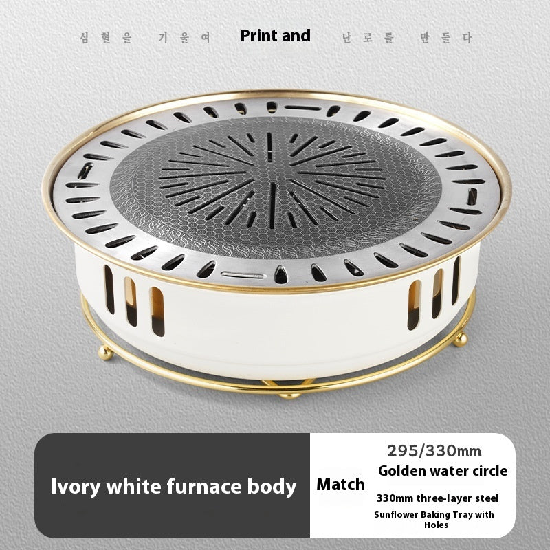 Household Carbon Commercial Round Barbecue Oven