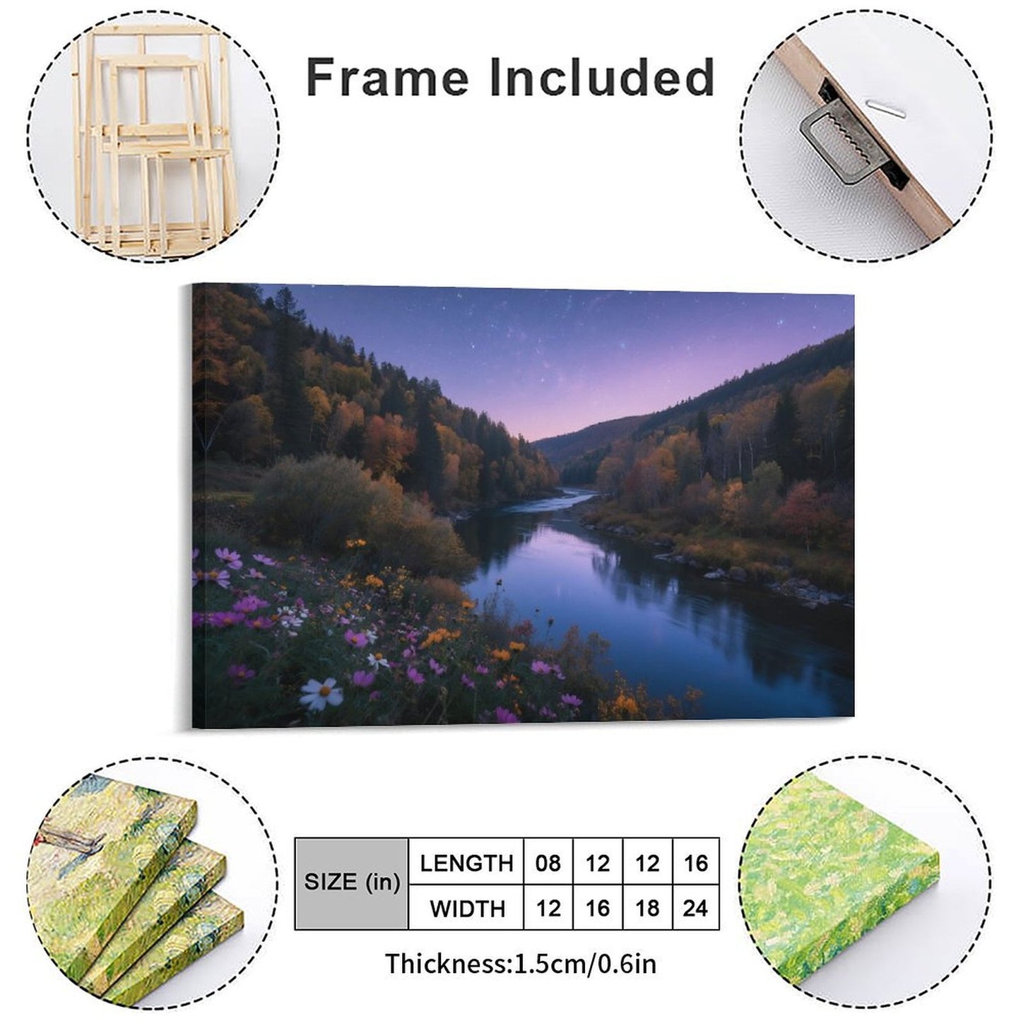 Decorative Interior Frame Painting Mountain-river-starry-autumn-8