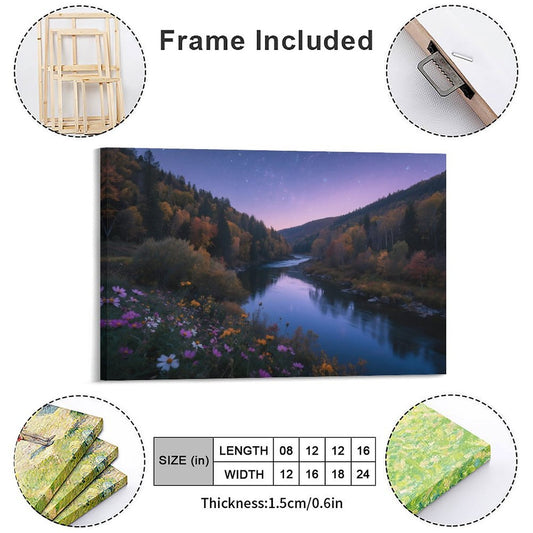 Decorative Interior Frame Painting Mountain-river-starry-autumn-8