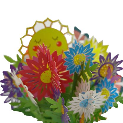 Color Printing Hundred Flowers Greeting Card Three-dimensional Paper Sculpture Thanksgiving Gift Card