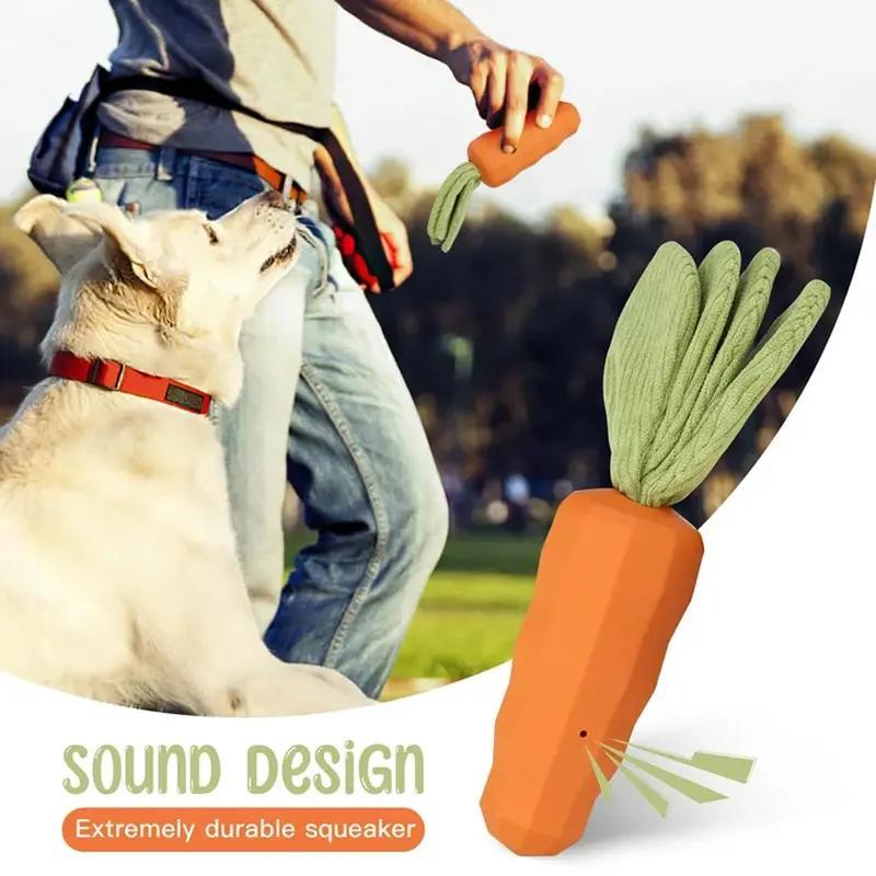 US Local Rubber Carrot Dog Toy For Chewing Dogs, For Training And Cleaning, Durable Interactive Toy For Puppies And Medium-sized Dogs
