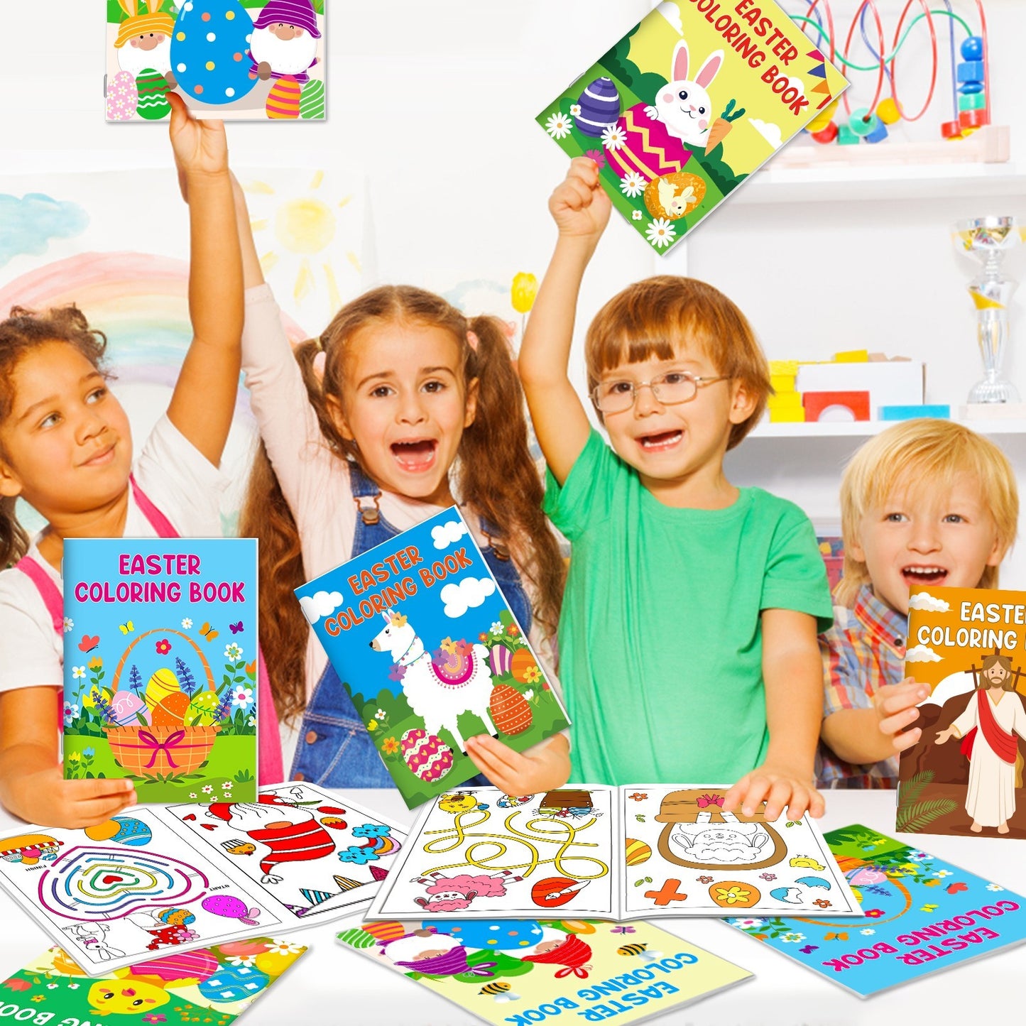 US Local 42-pack Easter Kids Colouring Book For Children Aged 4-8 And 8-12 Years Old