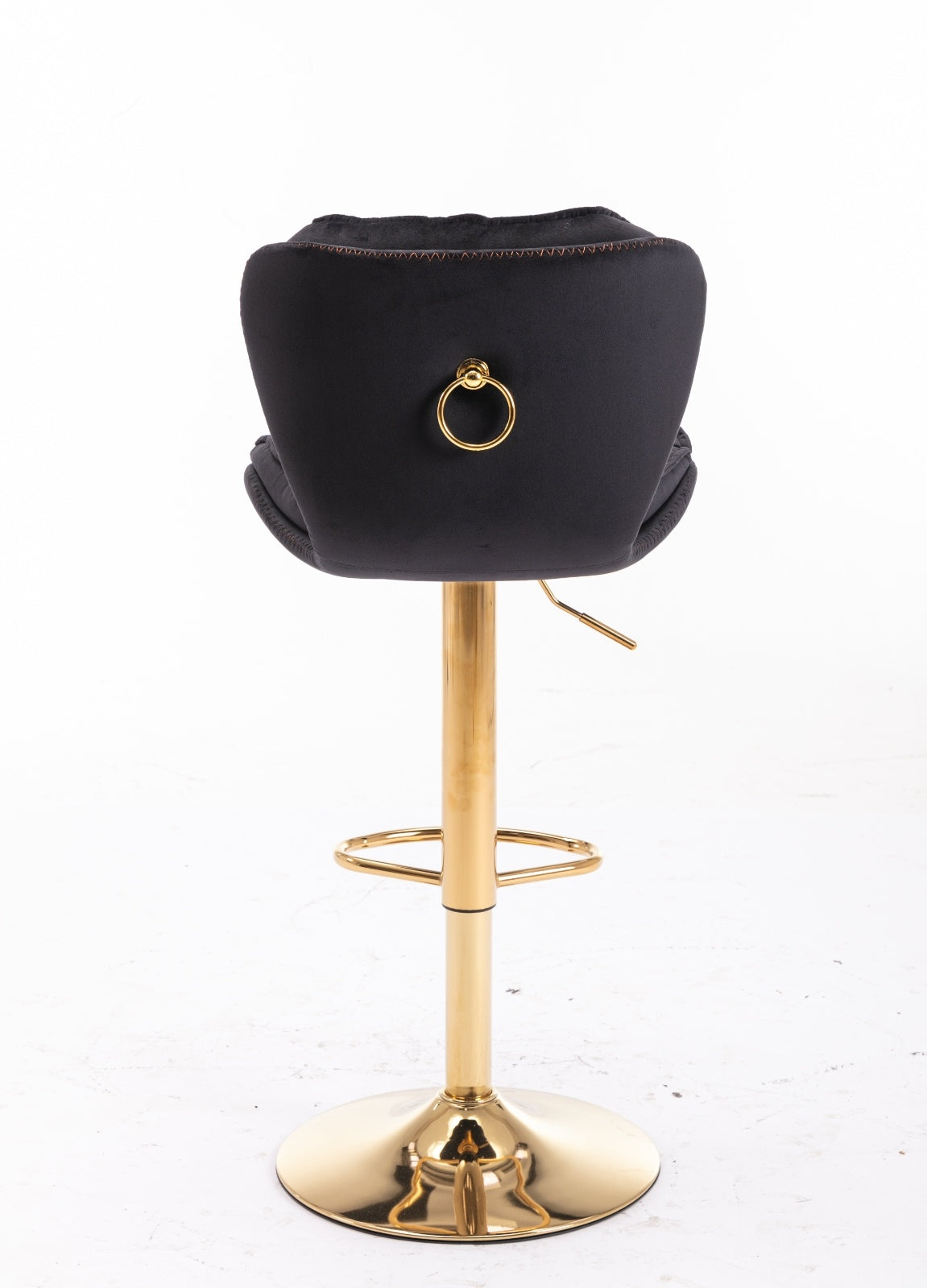 US Local Set Of 2 Bar Stools Chrome Base, Swivel, Adjustable Height, Velvet