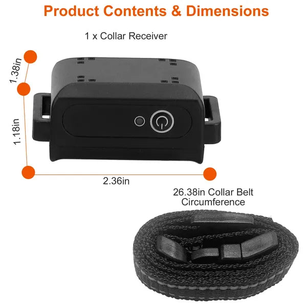 US Local Dog Training Collar Receiver IP67 Waterproof Dog Bark Shock Vibration Beep Receiver Up To 3280ft