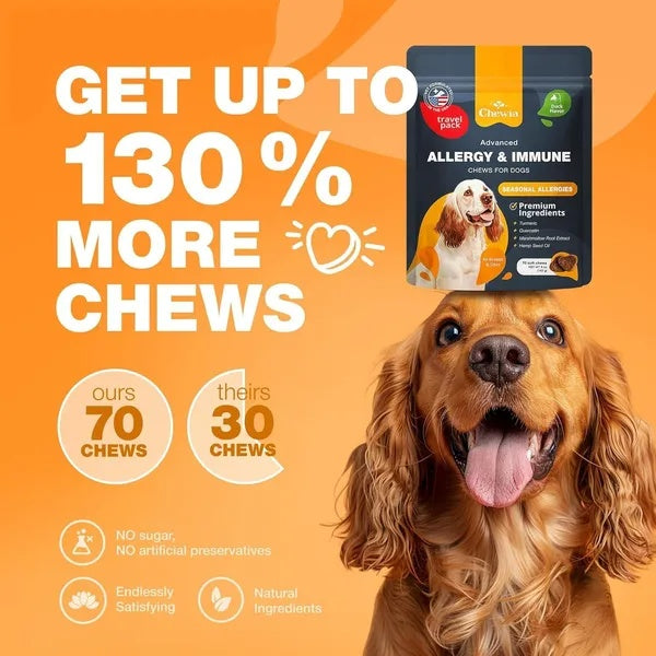US Local Dog Allergy Relief Chews – Anti-Itch Skin & Coat Support with Salmon Oil | Seasonal Allergy Relief, Hot Spot & Immune Health Supplement for Dogs