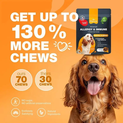 US Local Dog Allergy Relief Chews – Anti-Itch Skin & Coat Support with Salmon Oil | Seasonal Allergy Relief, Hot Spot & Immune Health Supplement for Dogs
