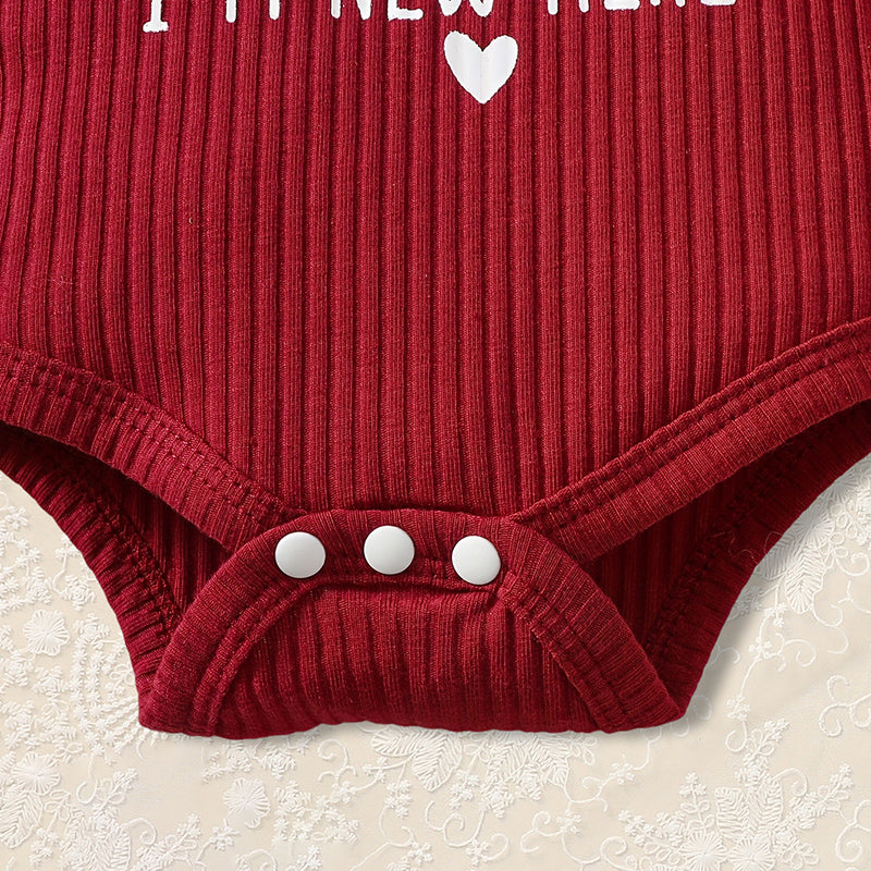 US Local Newborn Baby Girl 'Hello I'm New Here' Romper Set Includes Floral Pants, Hat, Headband, & Coming Home Outfit