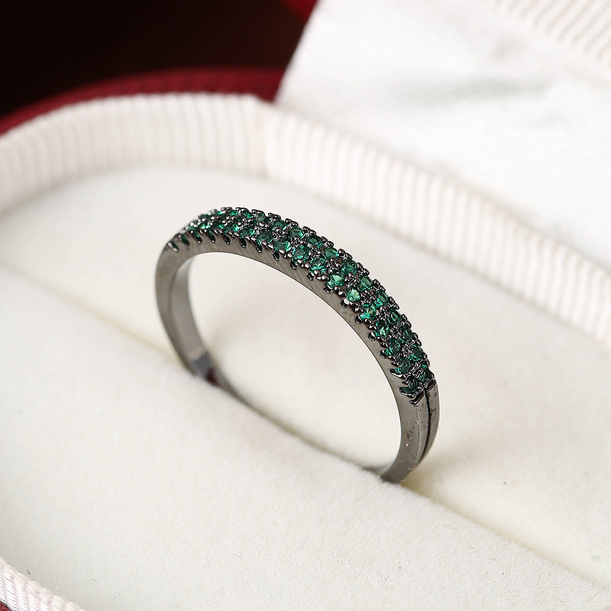Simple Inlaid Color Zircon Elegant Atmosphere Simple Bracelet Ring