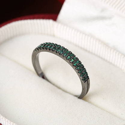 Simple Inlaid Color Zircon Elegant Atmosphere Simple Bracelet Ring