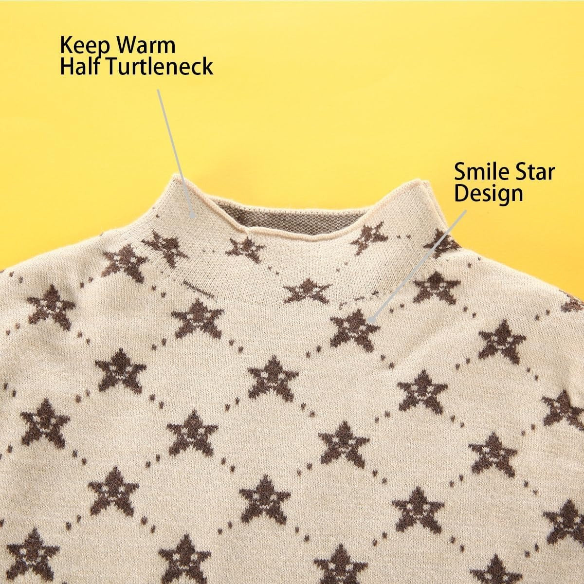 US Local Askfine Girls Boys Pattern Half Turtleneck Sweaters Kids Warm Long Sleeve Knit Pullover Tops Unisex 5-14 Years