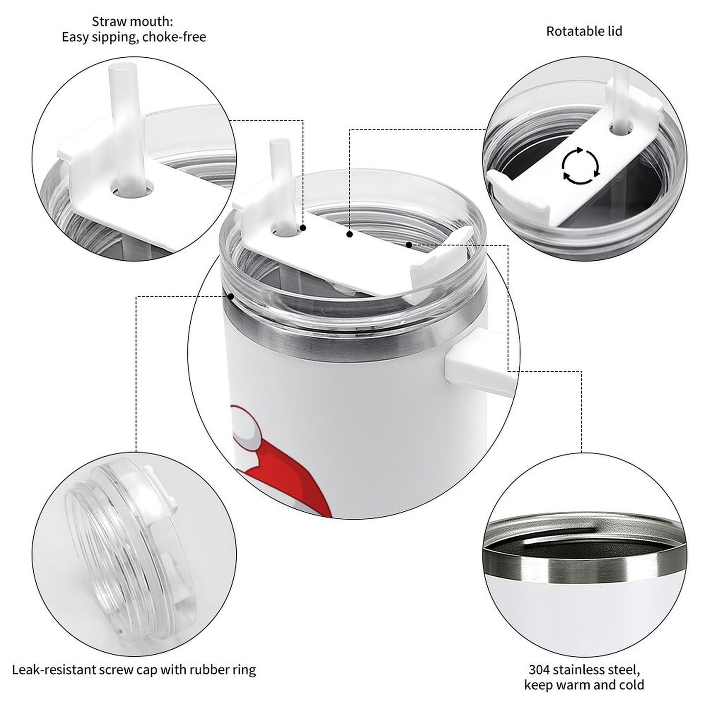 POD US Local 40 oz Large Capacity Car Cup Snowman Christmas