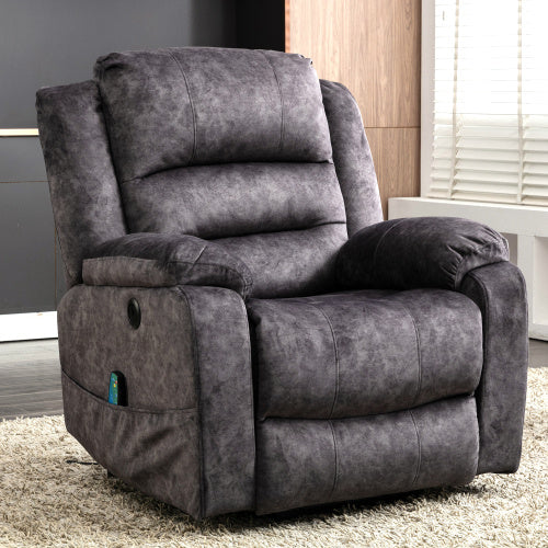 UK Local Electric Power Lift Recliner Chair Sofa With Massage And Heat For Elderly 2 Side Pockets USB Ports Single Recliner Chairs For Living Room Overstuffed Breathable Fabric Reclining