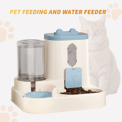 US Local Fully Automatic 2in1 Cat Food Dispenser - Integrated Water And Food Feeding System - Cute Water Dispenser
