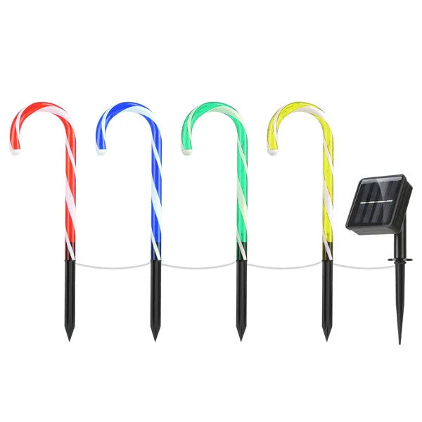 US Local Solar Christmas Candy Cane Light IP55 Waterproof Stake Light