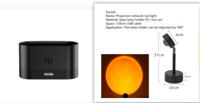 Aroma Diffuser With Flame Light Mist Air Humidifier Aromatherapy Diffuser With Waterless Auto-Off Protection For Spa Home Yoga Office