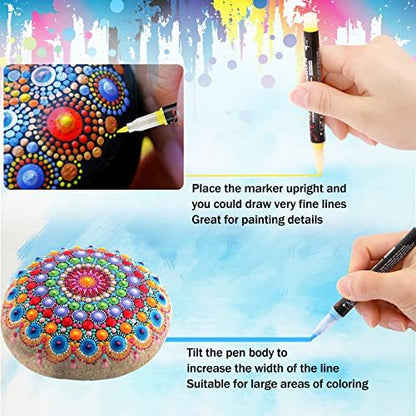 US Local Acrylic Paint Pens, 60 Colors Acrylic Paint Pens Premium Extra Fine Tip Acrylic Paint Pens For Rock Painting Ceramic Surfaces Wood Stone Glass