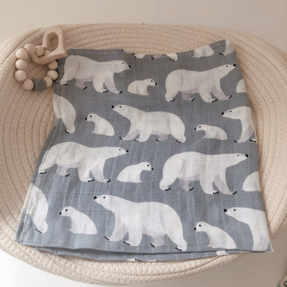 US Local Reactive Printed Bamboo Cotton Gauze Blanket