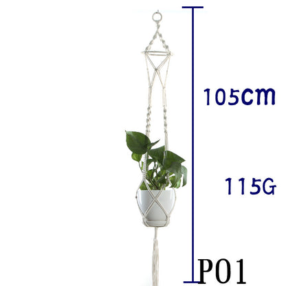 US Local Flower Pot Net Bag Beige Cotton Rope Indoor Plant Hanger Hanging Basket Sling