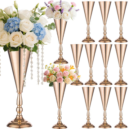 US Local 2-10 Pcs Golden Vase Flower Wedding Centerpieces