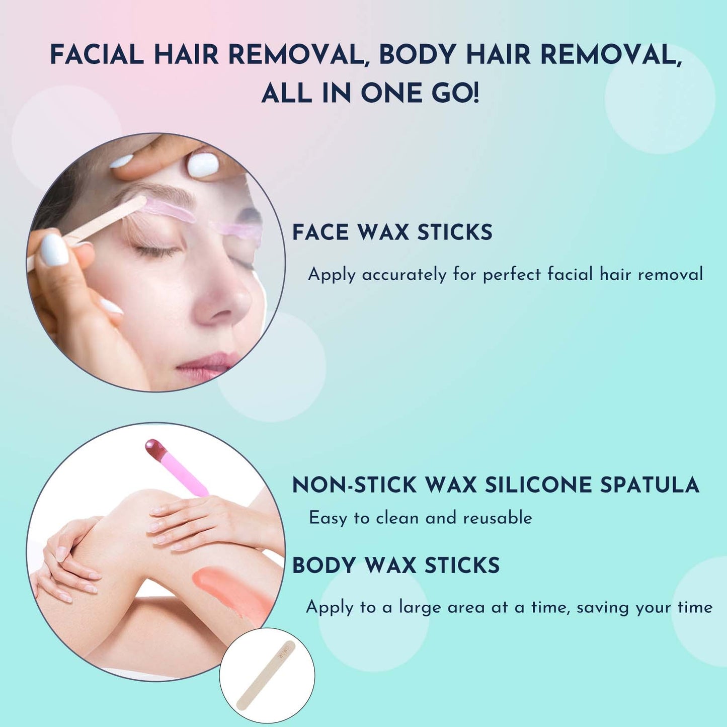 US Local Waxing Kit WUWUVISTA 69 Items Hair Removal Wax Kit With Wax Warmer Waxing Beads For Face, Brazilian, Full Body, Bikini, Sensitiive Skin Skin Suitable For Plugs Of American, European Specification