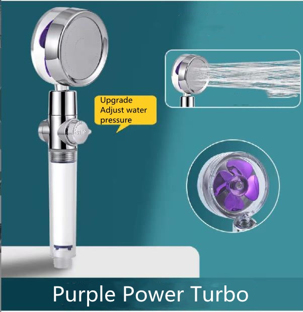 US Local Shower Head Water Saving Flow 360 Degrees Rotating With Small Fan ABS Rain High Pressure Spray Nozzle Bathroom Accessories