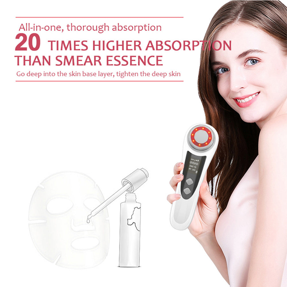 US Local RF & EMS Multi Functional Beauty Devices With Red Blue Light Therapy, Deep Cleansing On Skin Care Tools