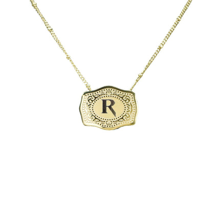 Gold-plated Embossed Slim Chain Adjustable Necklace